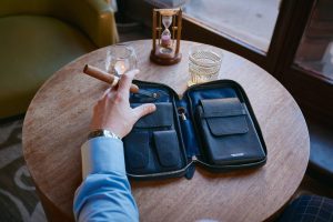 Sierra Maestra Black and Blue Cigar Travel Case