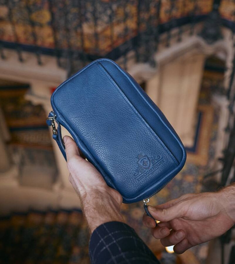Sierra Maestra Blue and Black Leather Cigar Case