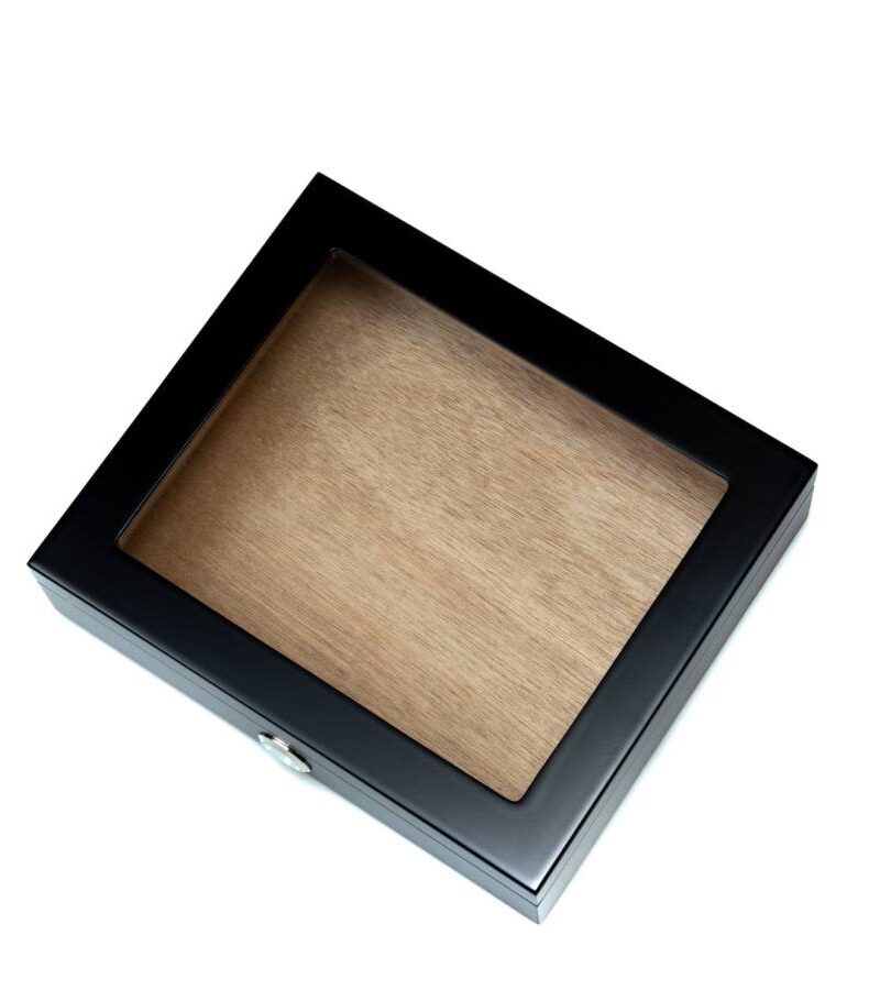 Cigar Humidor Black with Hygrometer