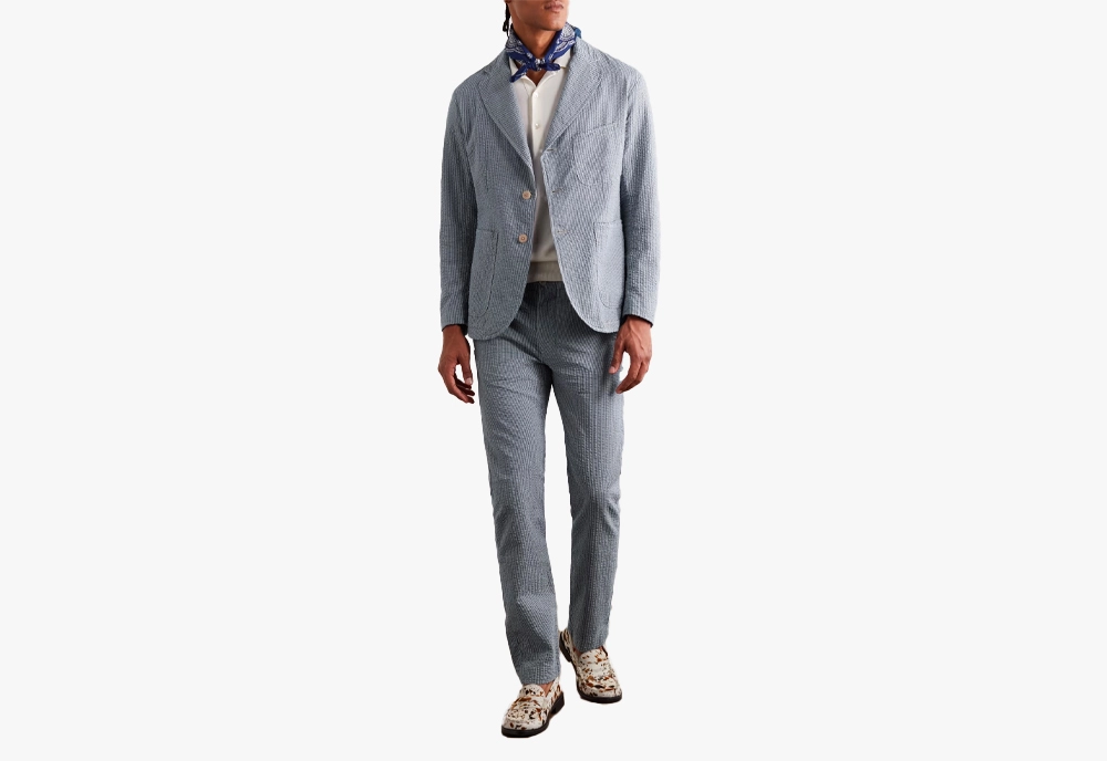 RRL Striped Cotton-Seersucker Suit Jacket for Men