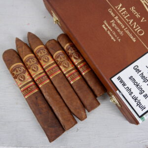 Assorted premium cigars in elegant packaging displayed for selection